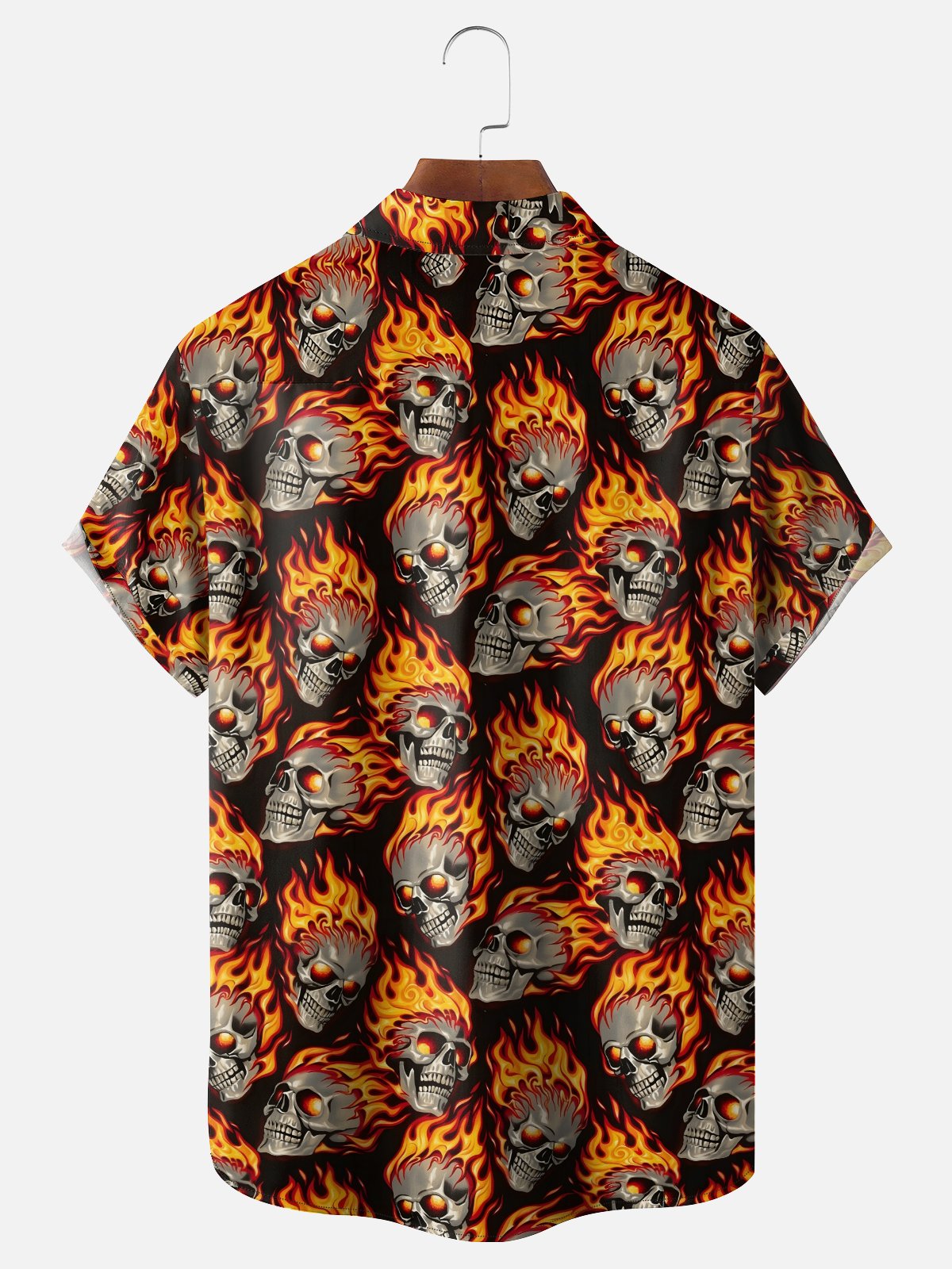 Moisture-wicking Rock Skull Chest Pocket Casual Shirt