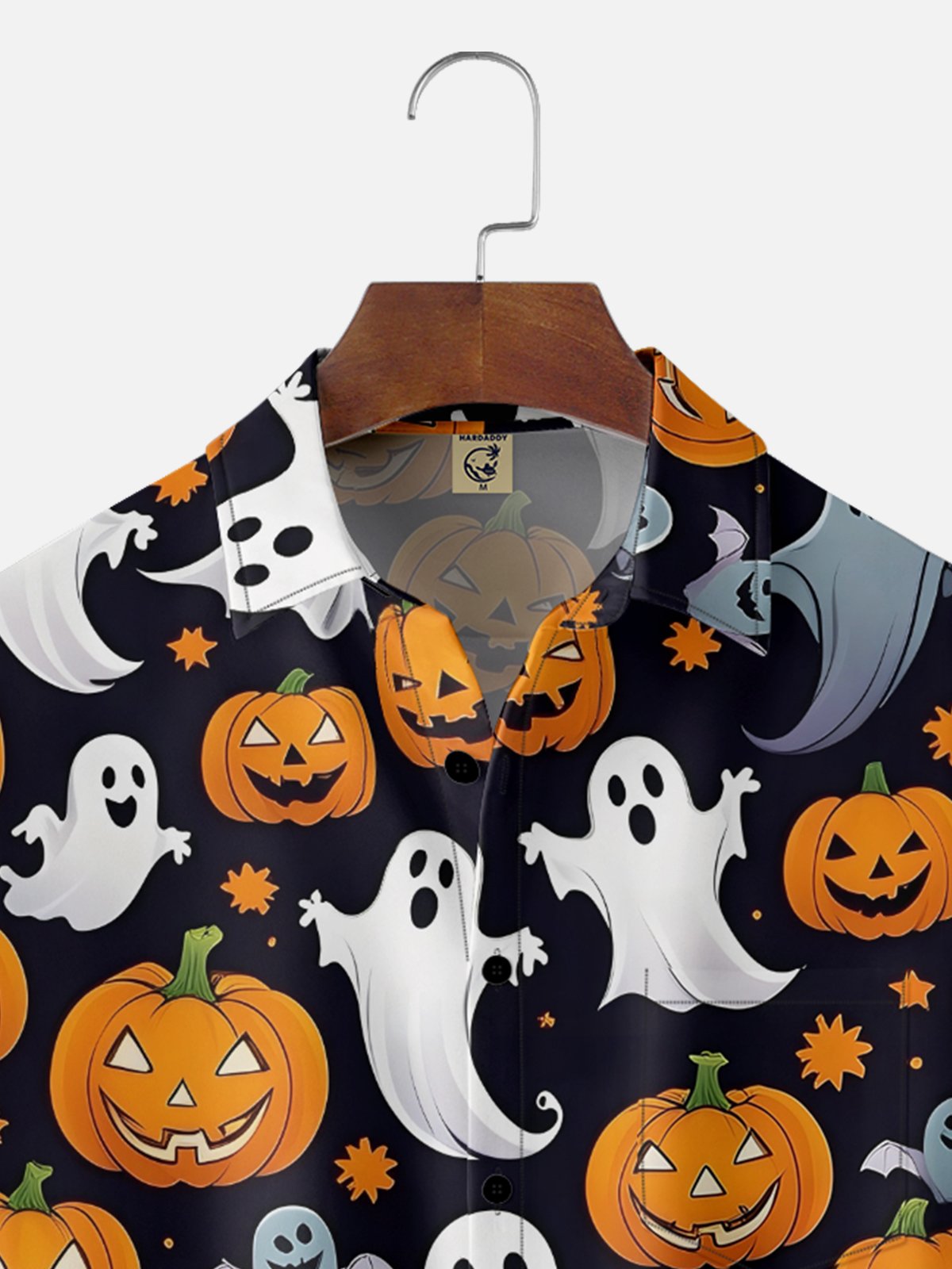 Moisture-wicking Halloween Ghost Chest Pocket Casual Shirt