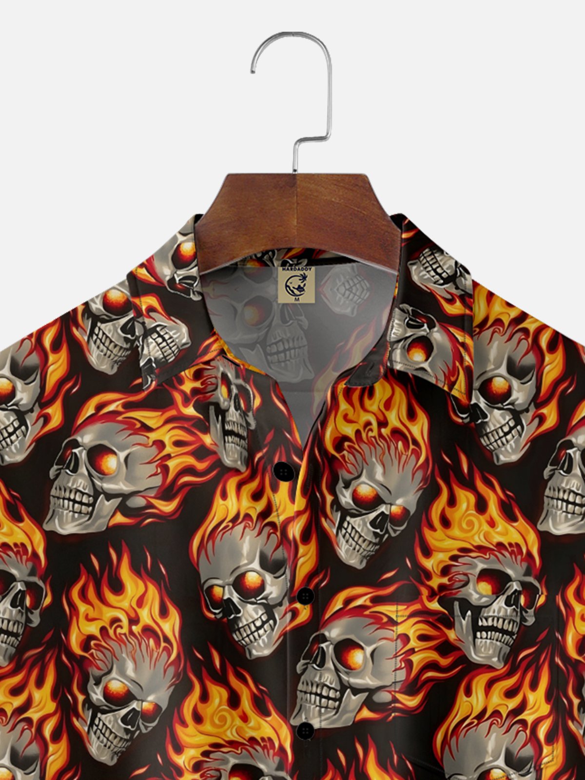 Moisture-wicking Rock Skull Chest Pocket Casual Shirt