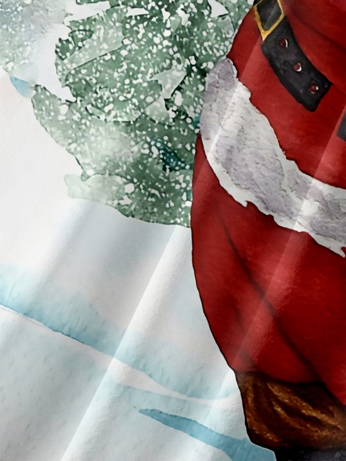 Moisture-Wicking Christmas Santa Skating Chest Pocket Hawaiian Shirt