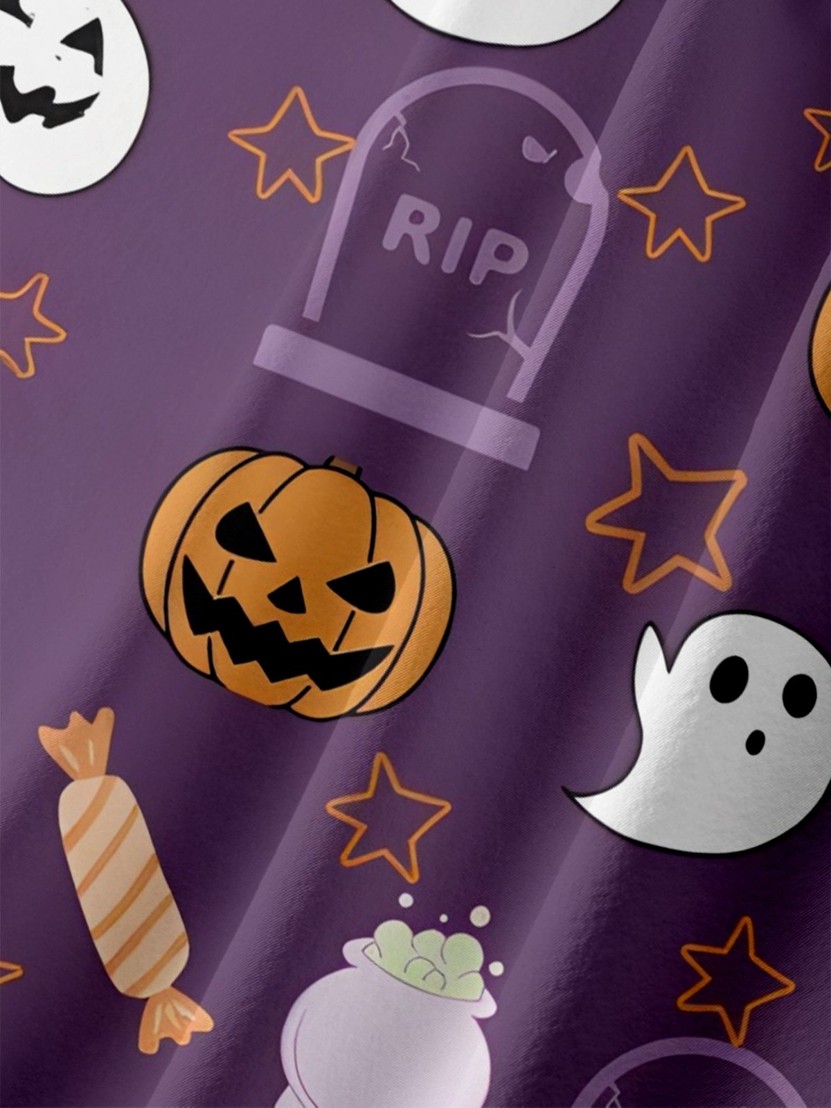 Moisture-wicking Halloween Ghost Spider Pumpkin Chest Pocket Casual Shirt