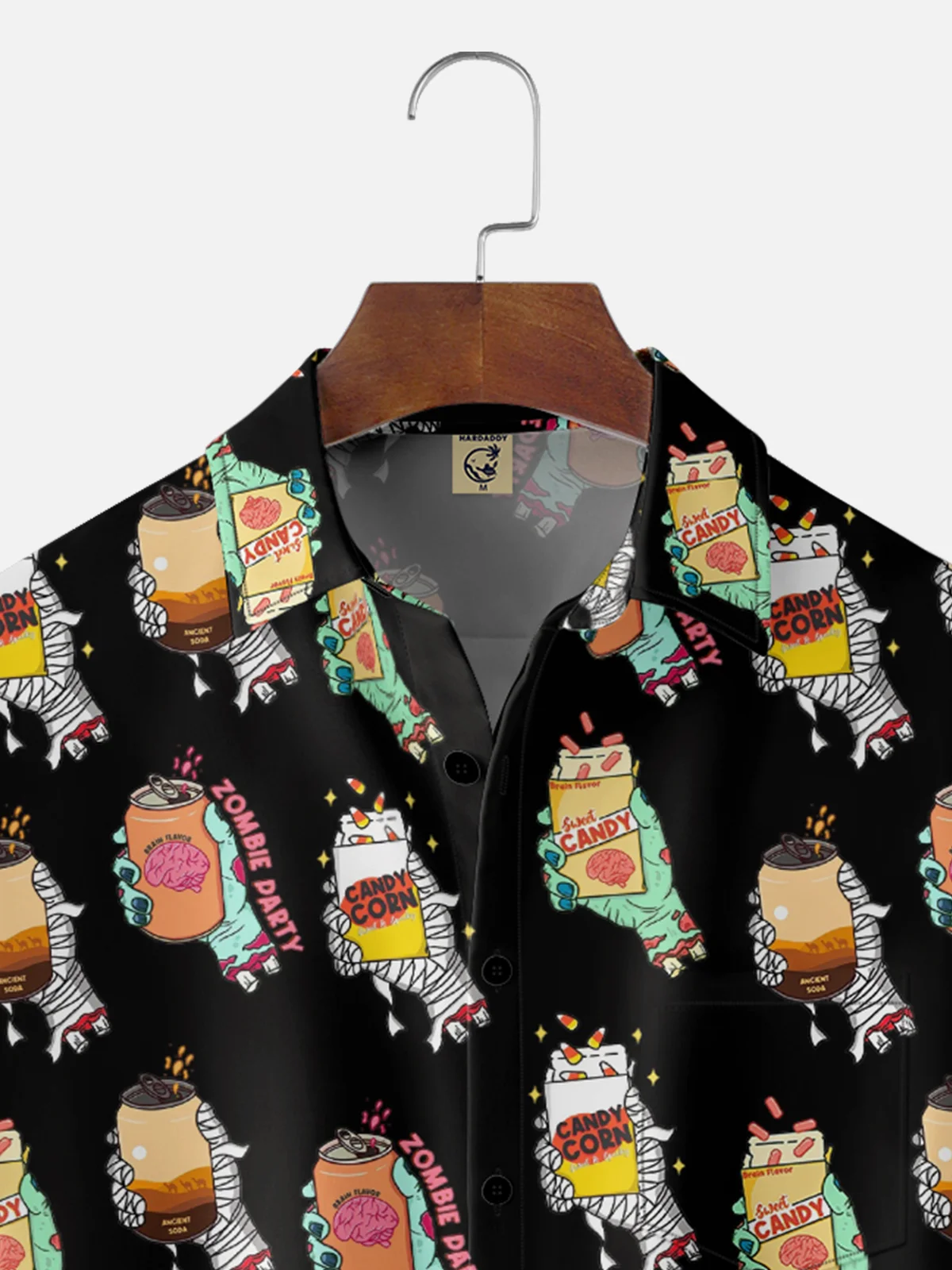 Hardaddy x Kimprut Imut Moisture-wicking Halloween Ghost Skull Fun Chest Pocket Casual Shirt