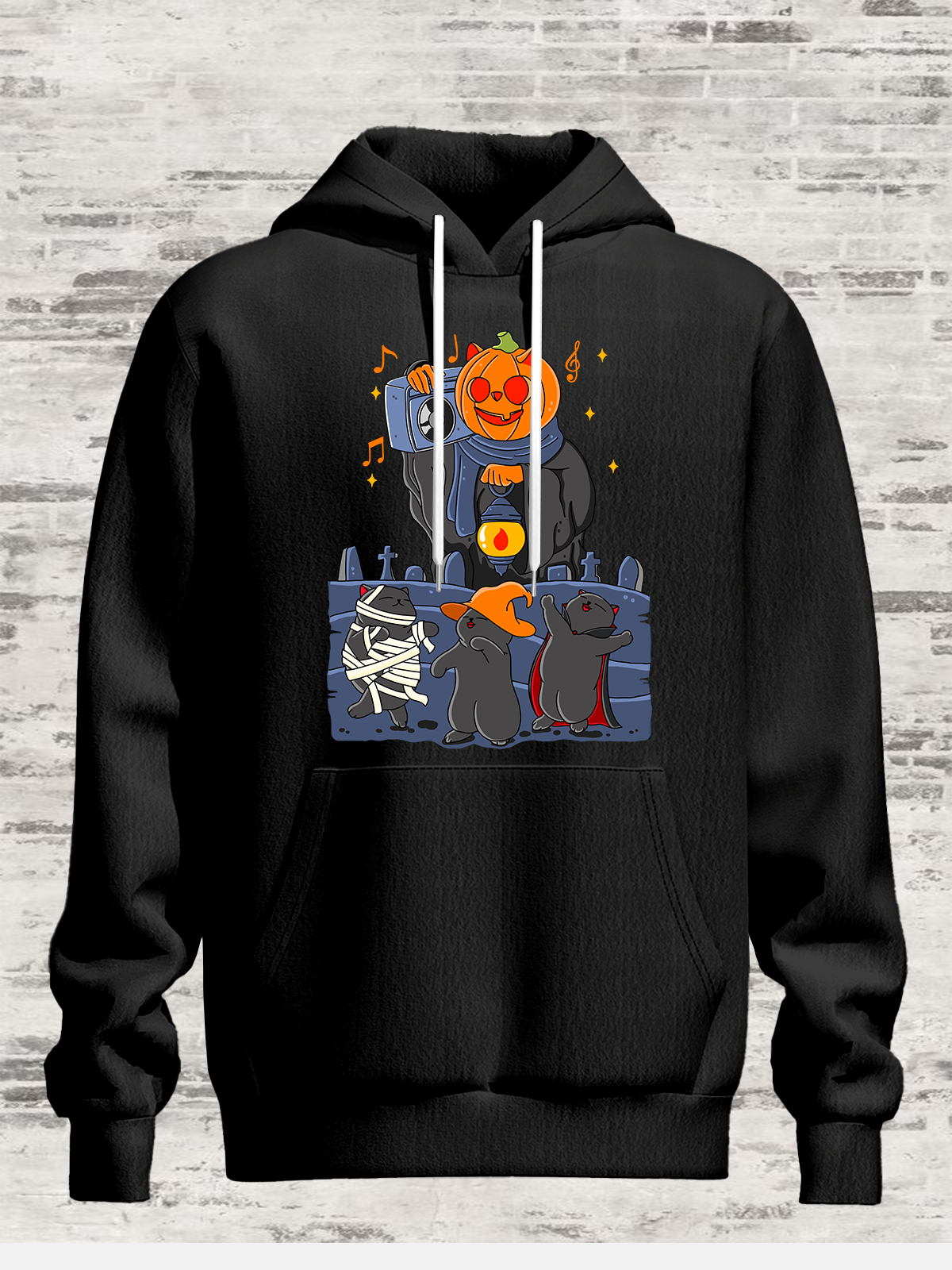 Hardaddy X Kimprut Imut Halloween Ghost Cat Pumpkin Hoodie Sweatshirt