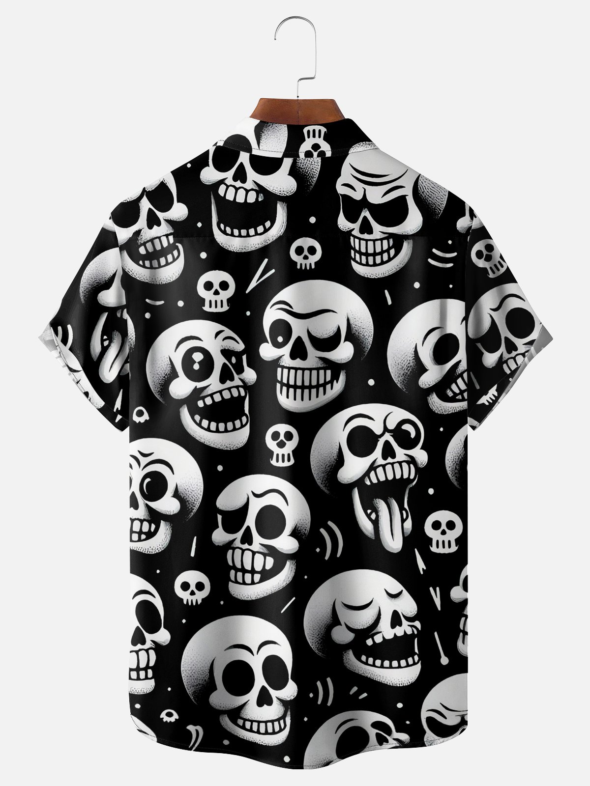 Moisture-wicking Halloween Skeleton Fun Day of the Dead Chest Pocket Casual Shirt