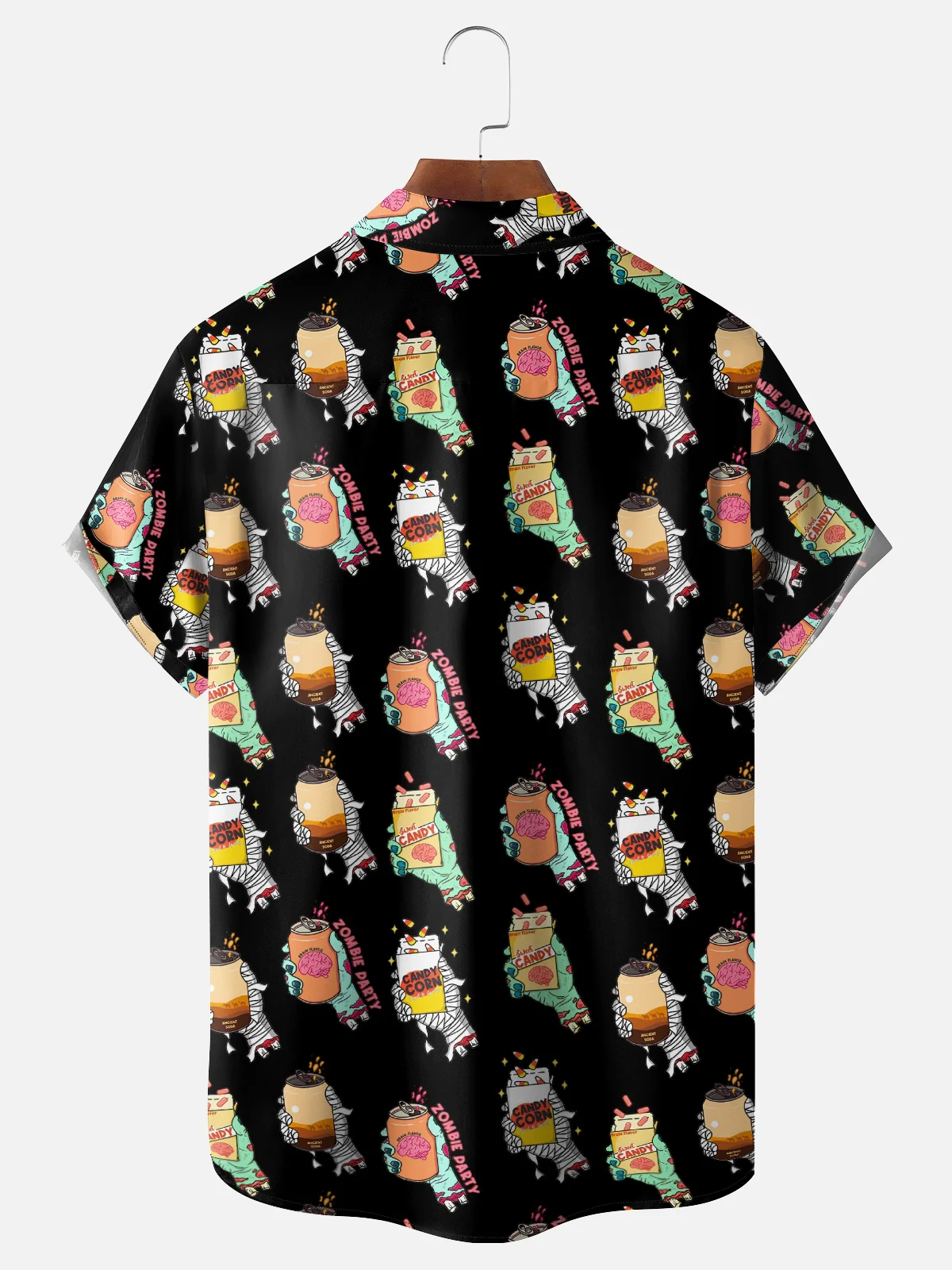 Hardaddy x Kimprut Imut Moisture-wicking Halloween Ghost Skull Fun Chest Pocket Casual Shirt