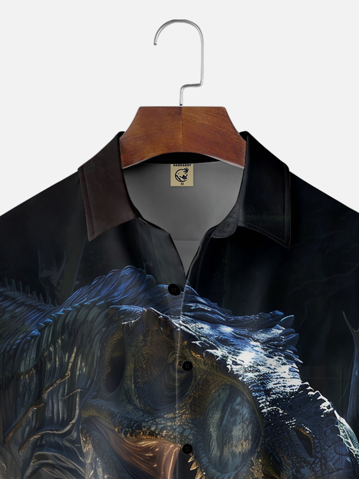 Moisture-Wicking Halloween Dinosaur Ghost Chest Pocket Hawaiian Shirt
