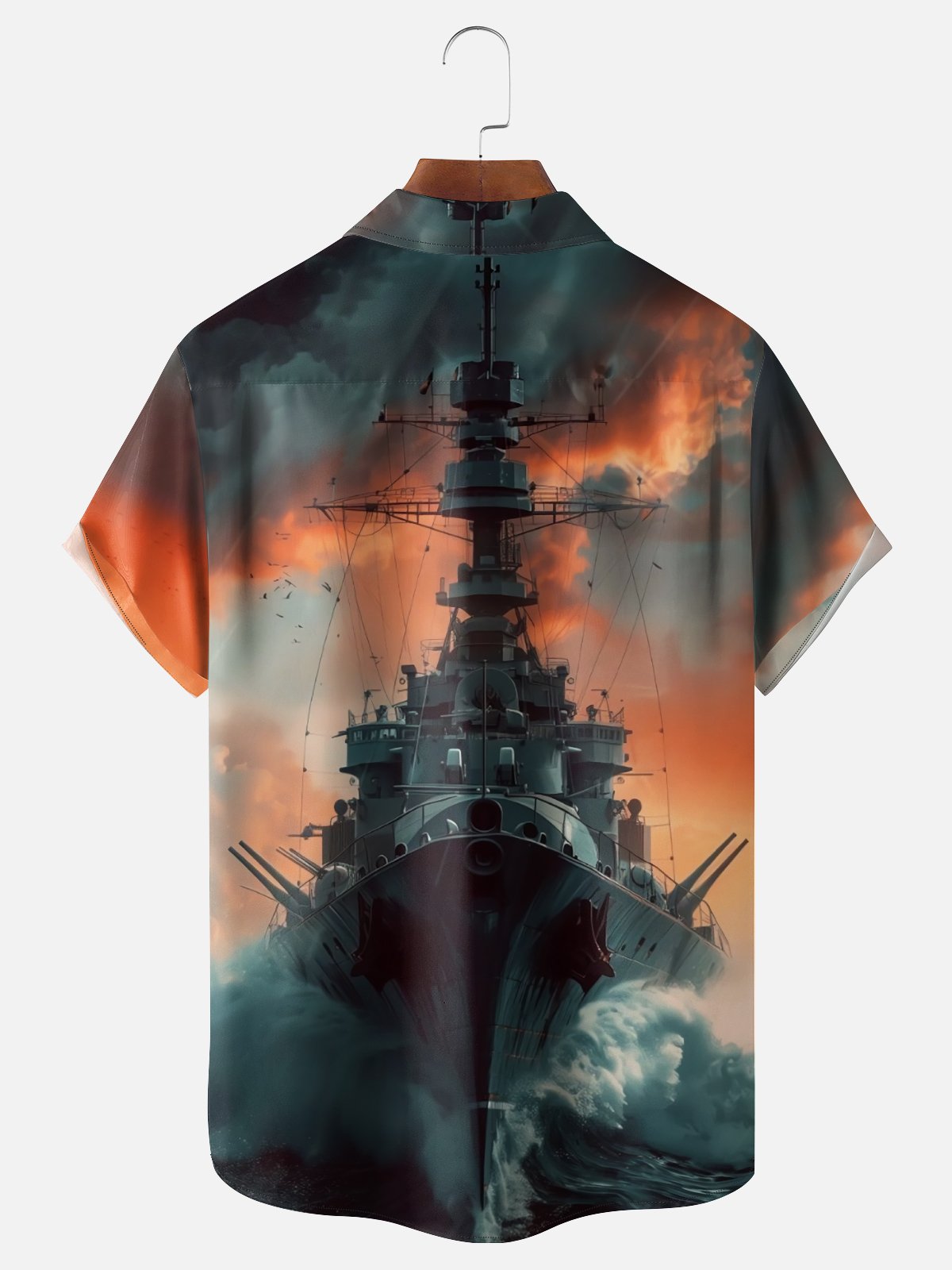 Moisture-wicking Navy Destroyer Veterans Day Chest Pocket Casual Shirt