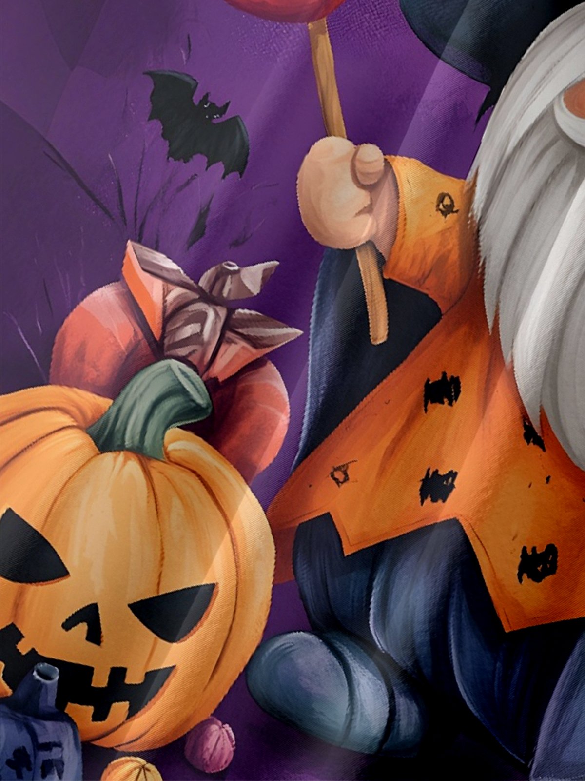 Moisture-Wicking Halloween Pumpkin Gnome Chest Pocket Hawaiian Shirt