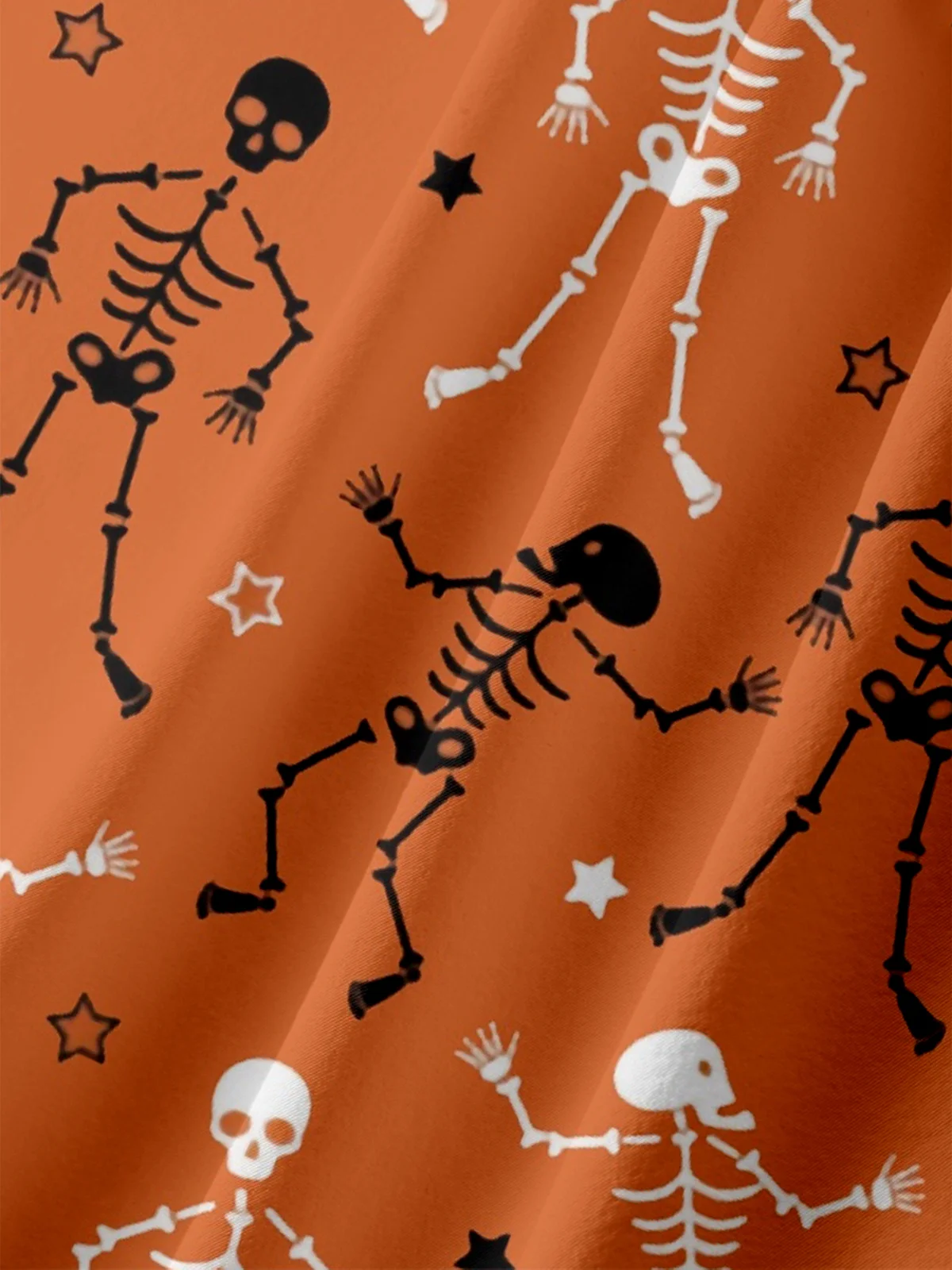 Moisture-Wicking Halloween Skeleton Chest Pocket Hawaiian Shirt