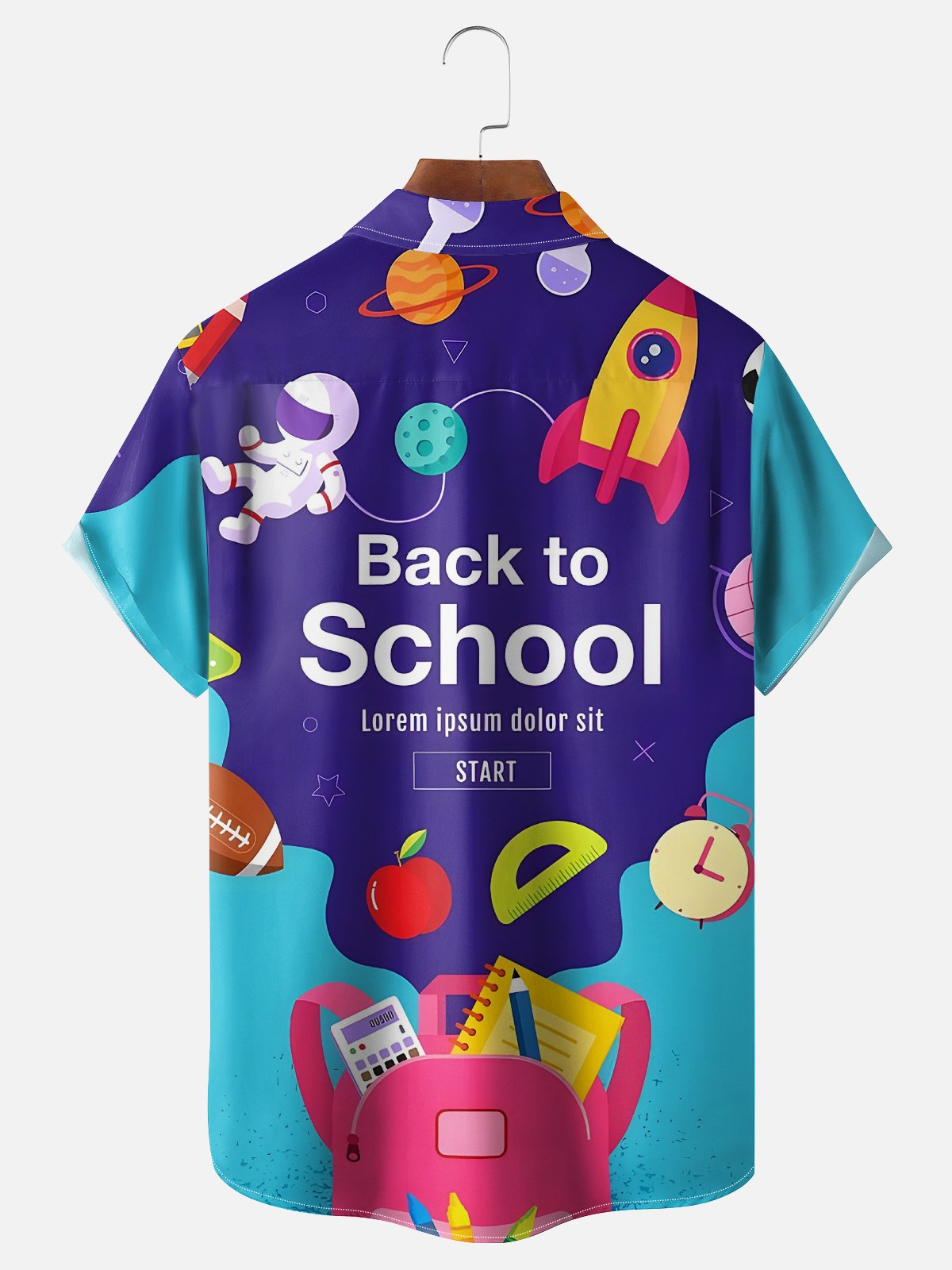 Moisture-wicking Fun “BACK TO SCHOOL” Chest Pocket Casual Shirt
