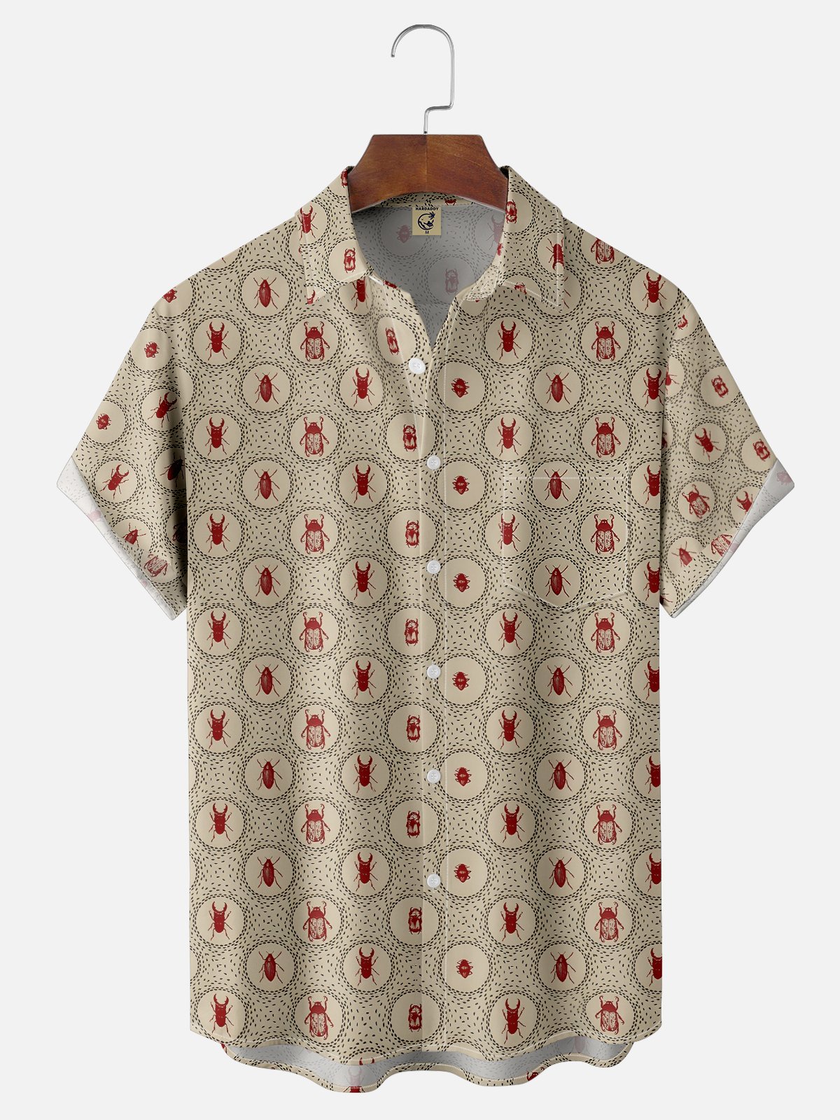 Moisture-wicking Fun Insect Lover Art Young Chest Pocket Casual Shirt
