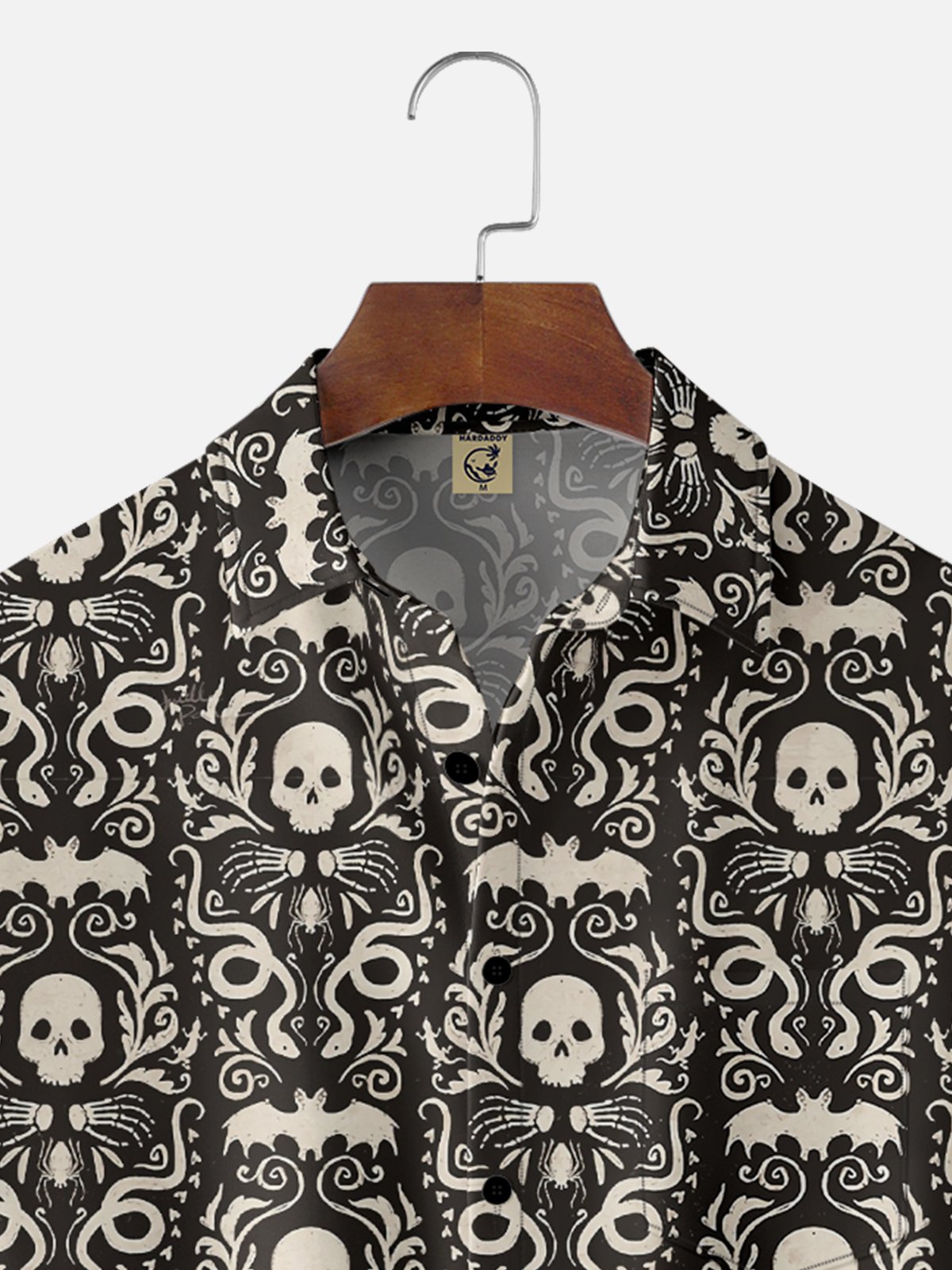 Moisture-Wicking Day Of The Dead Skull Chest Pocket Hawaiian Shirt