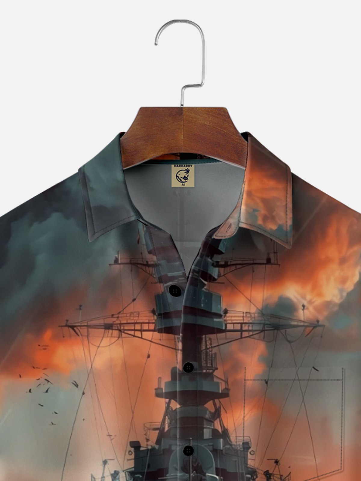 Moisture-wicking Navy Destroyer Veterans Day Chest Pocket Casual Shirt