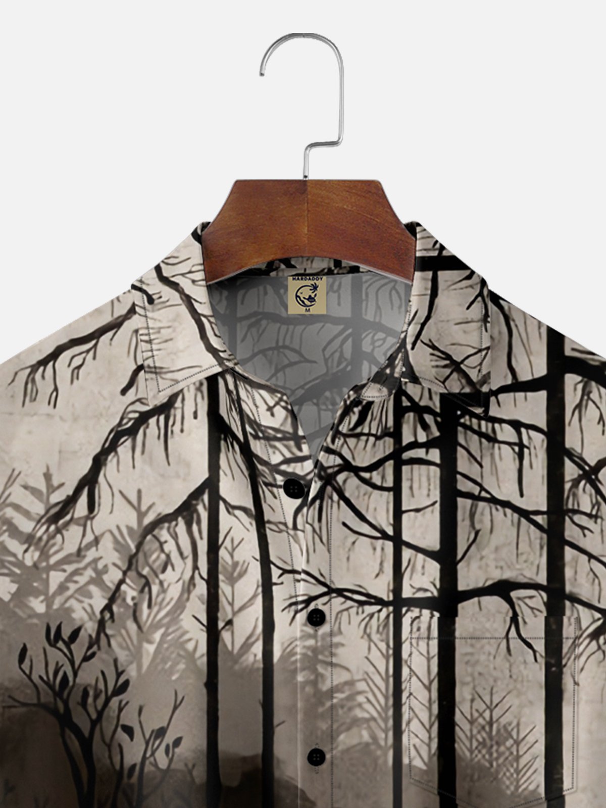 Moisture-Wicking Halloween Ghost Artist Painting Chest Pocket Hawaiian Shirt
