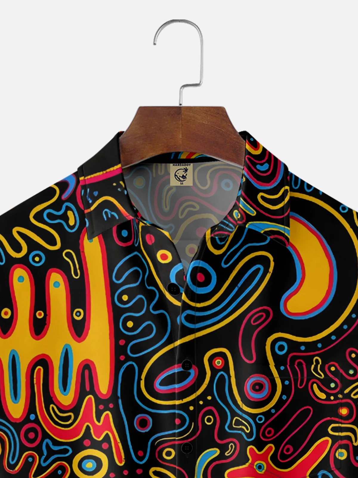 Moisture-wicking Art Abstract Lines Chest Pocket Casual Shirt
