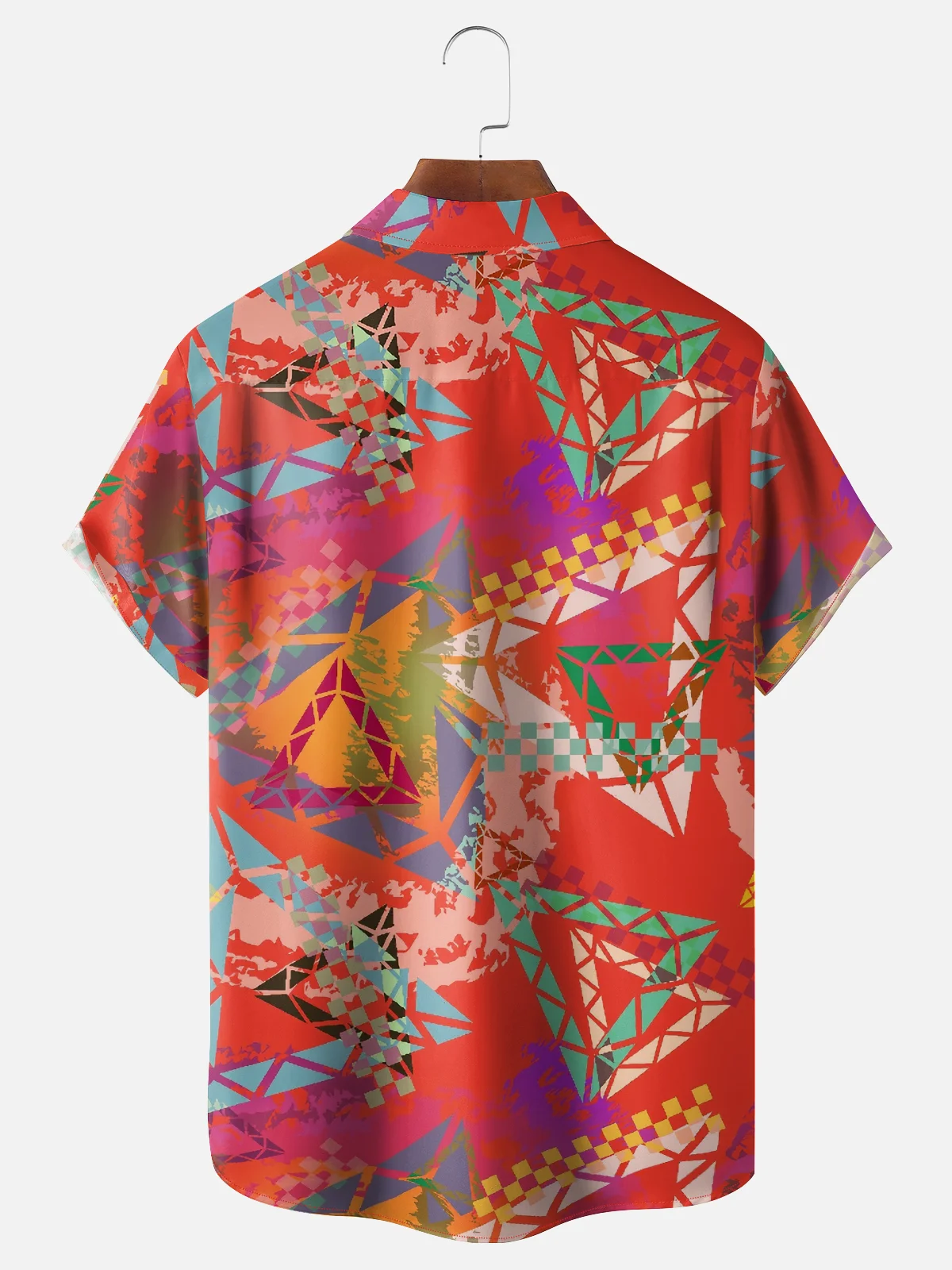 Moisture-wicking Artistic Geometry Chest Pocket Casual Shirt