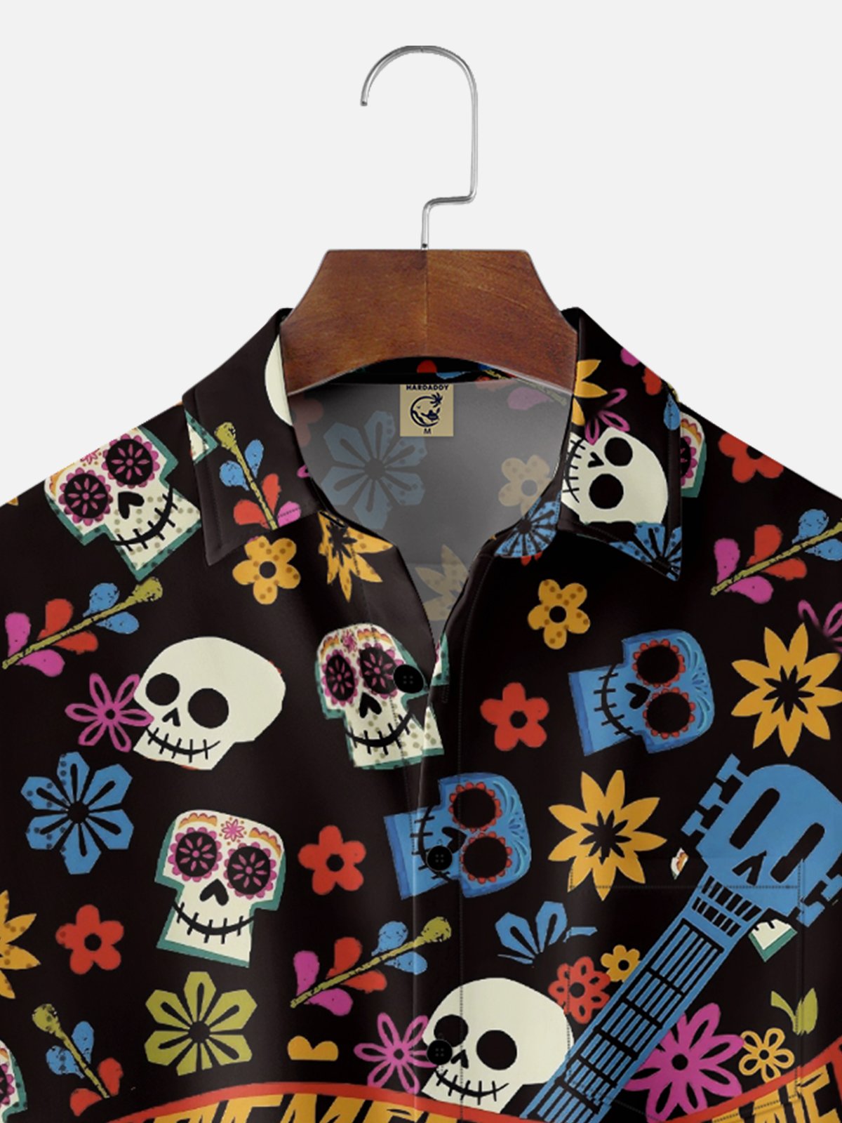 Moisture-wicking Day of the Dead Chest Pocket Casual Shirt
