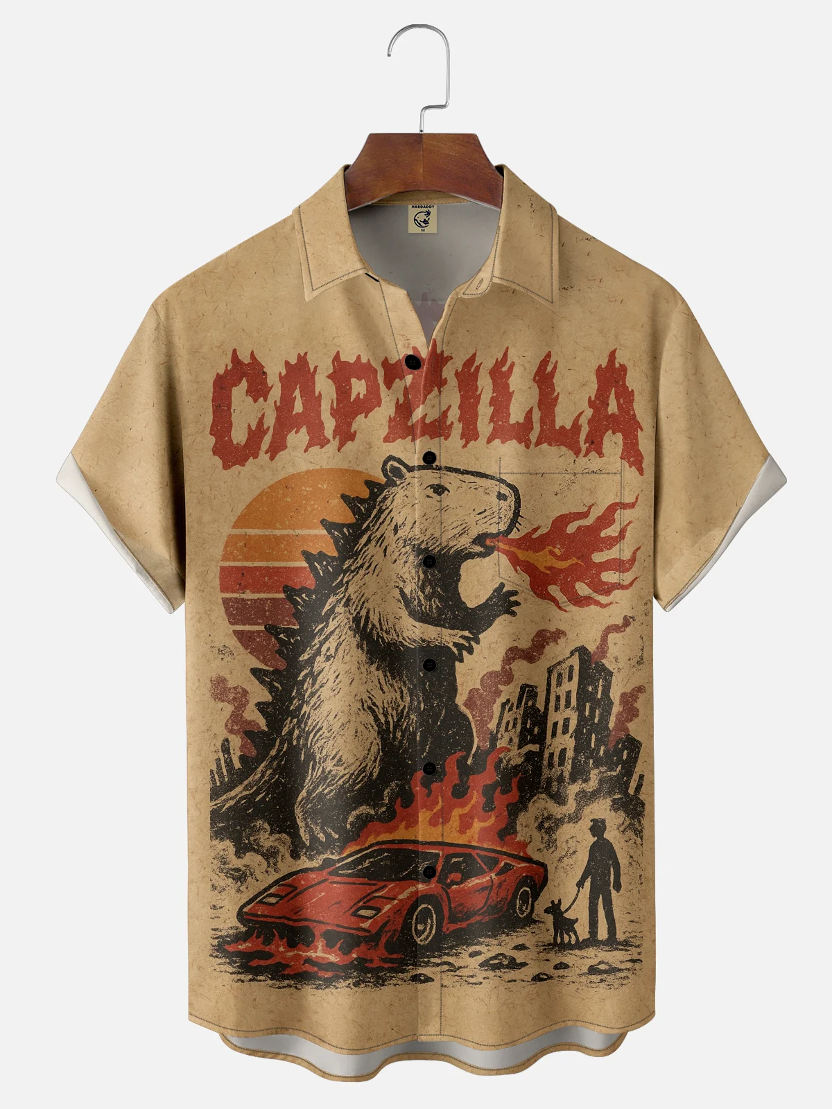 Moisture-wicking Capzilla Capybara Chest Pocket Casual Shirt