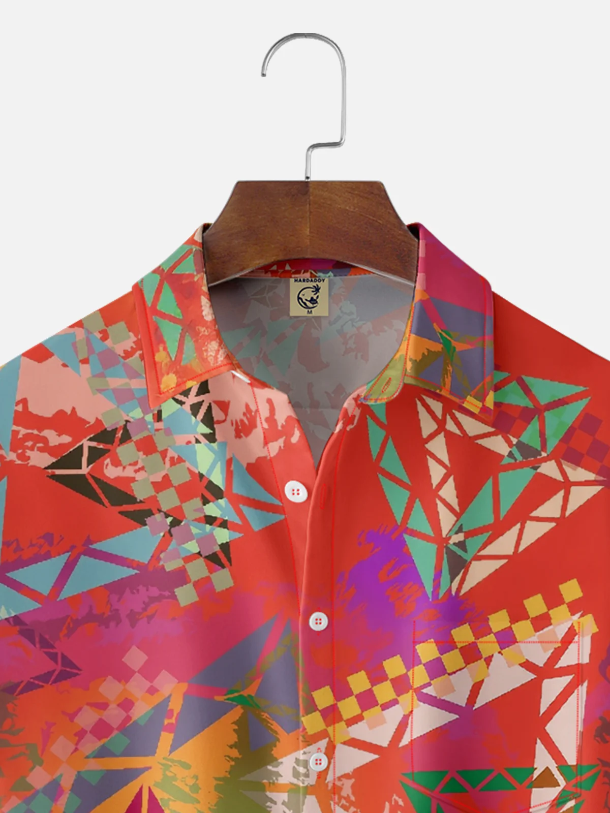 Moisture-wicking Artistic Geometry Chest Pocket Casual Shirt