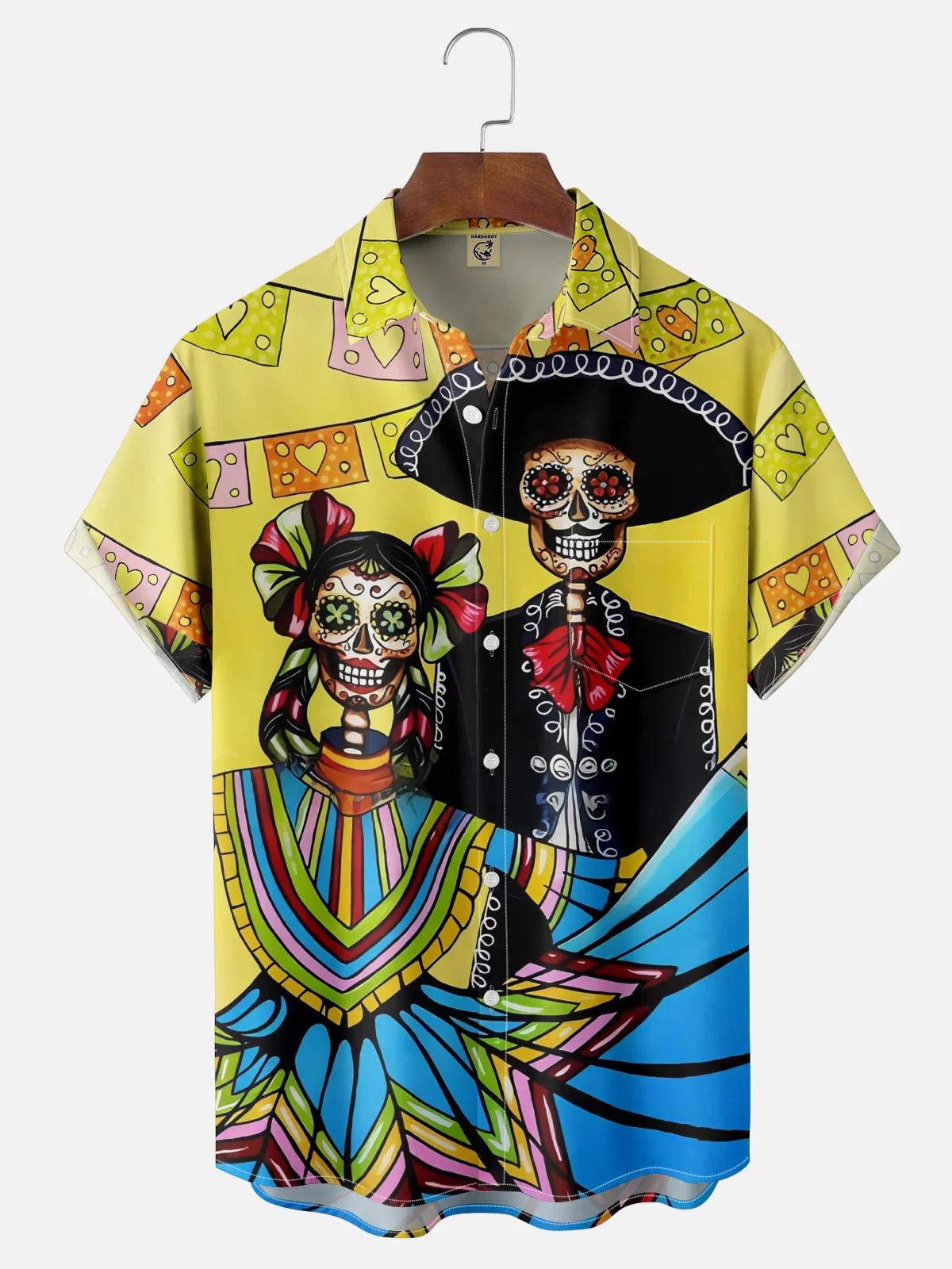 Moisture-wicking Day of the Dead Chest Pocket Casual Shirt