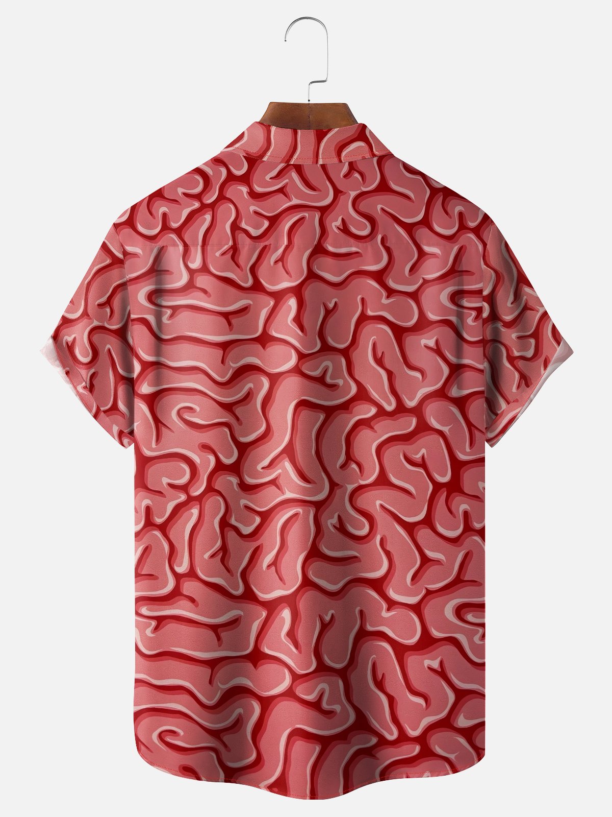 Moisture-wicking Artistic Abstract Brain Chest Pocket Casual Shirt