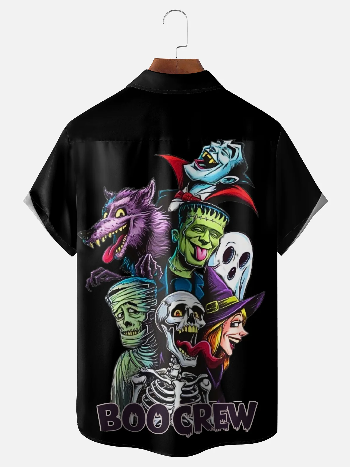 Moisture-wicking Halloween Chest Pocket Casual Shirt