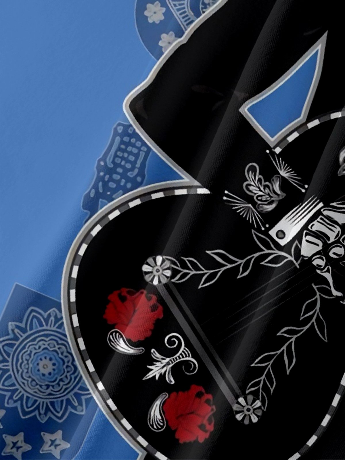 Moisture-wicking Day of the Dead Chest Pocket Casual Shirt
