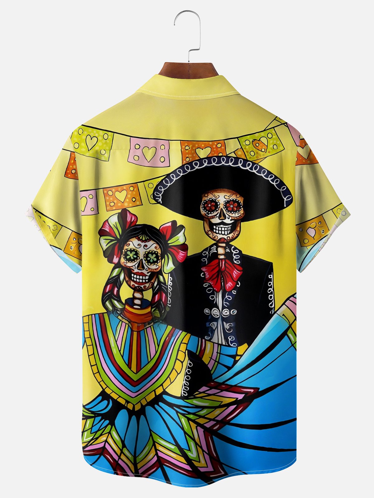 Moisture-wicking Day of the Dead Chest Pocket Casual Shirt