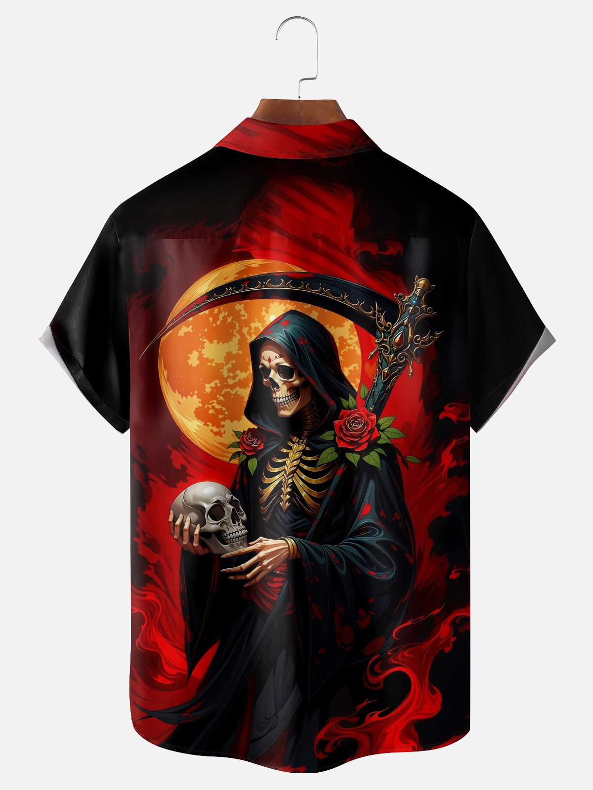 Moisture-wicking Day of the Dead Chest Pocket Casual Shirt