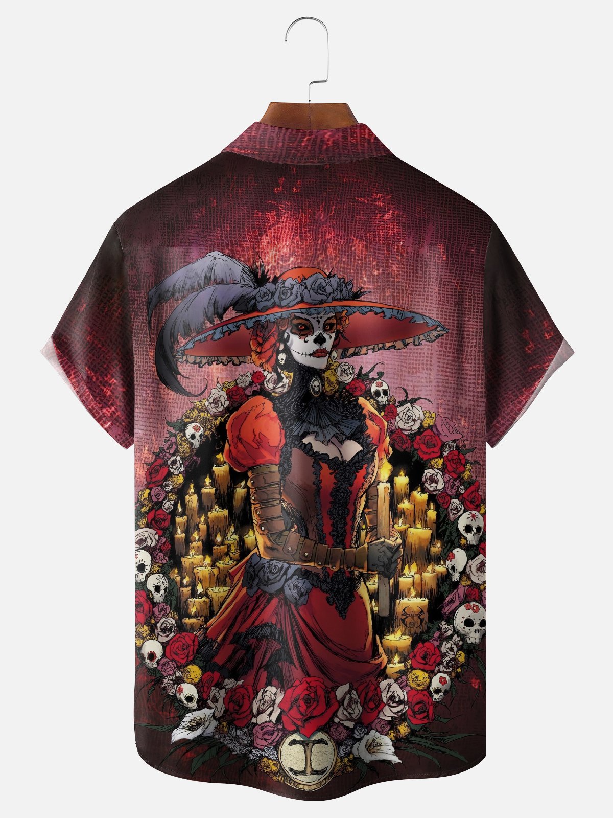 Moisture-wicking Day of the Dead Chest Pocket Casual Shirt