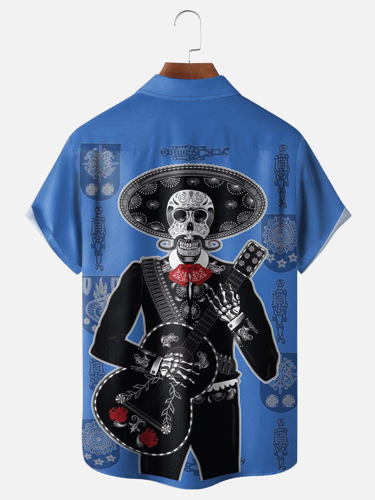 Moisture-wicking Day of the Dead Chest Pocket Casual Shirt