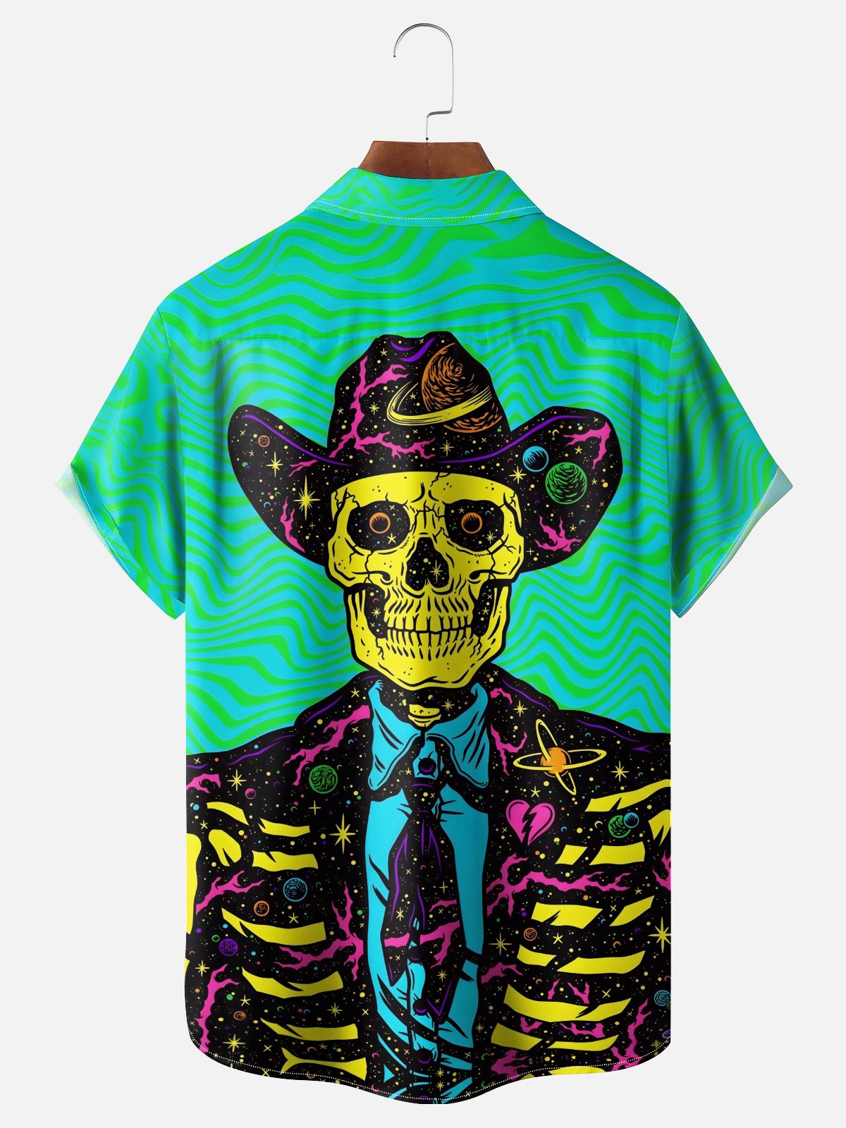 Moisture-wicking Day of the Dead Chest Pocket Casual Shirt
