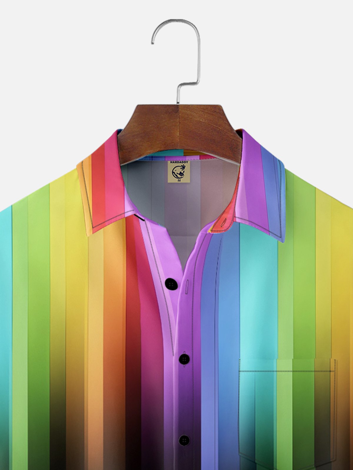 Moisture-Wicking 3D Gradient Abstract Geometric Chest Pocket Hawaiian Shirt