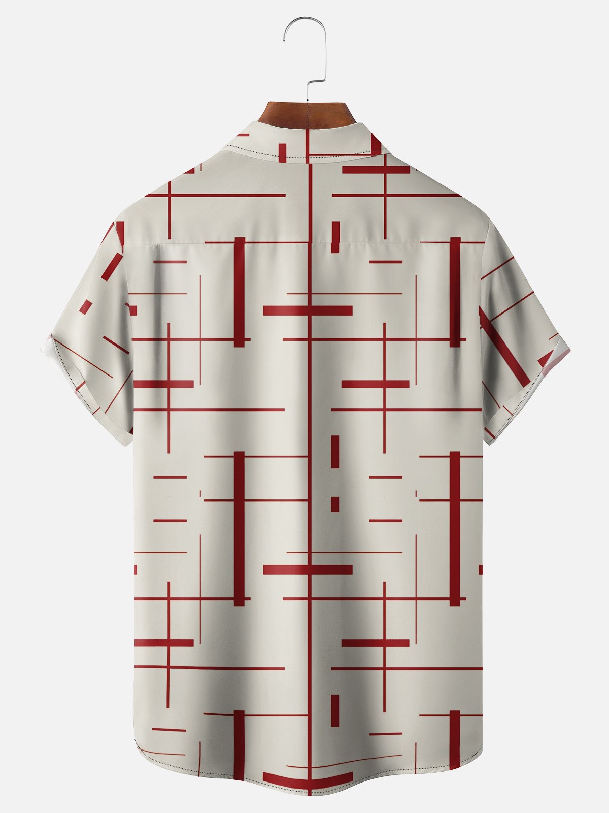 Moisture-Wicking Medieval Geometric Chest Pocket Hawaiian Shirt
