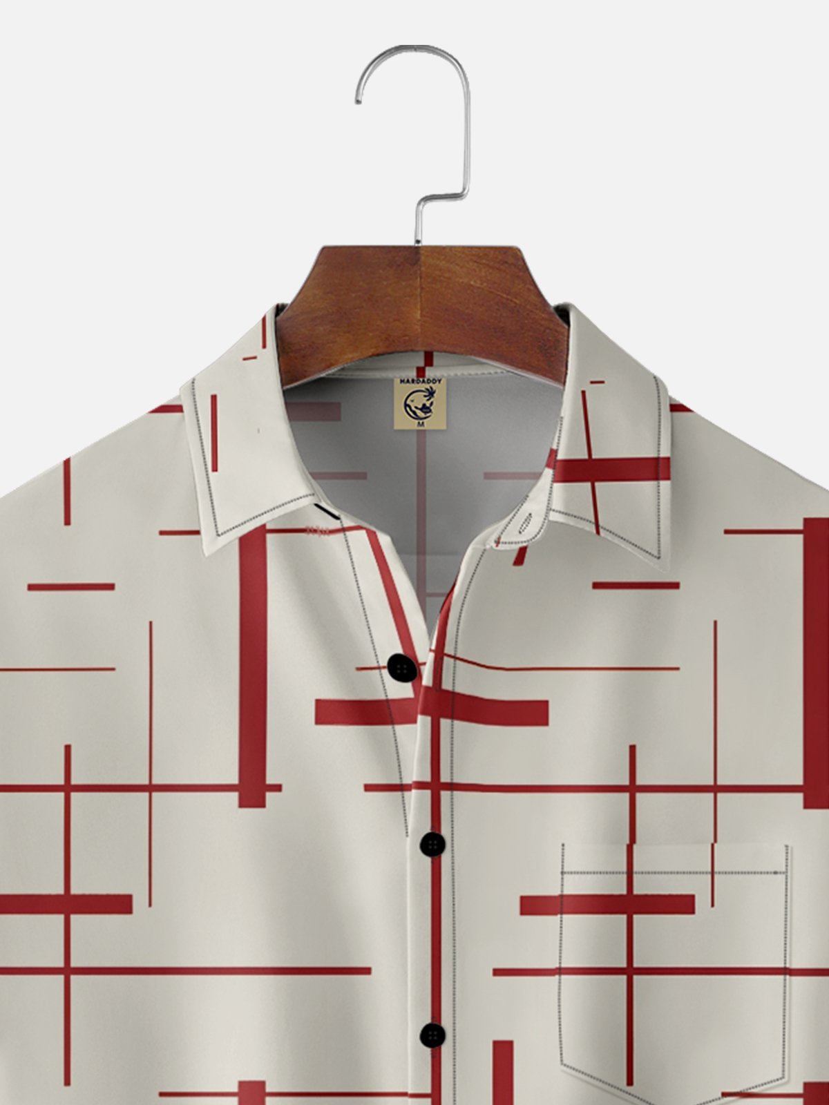 Moisture-Wicking Medieval Geometric Chest Pocket Hawaiian Shirt