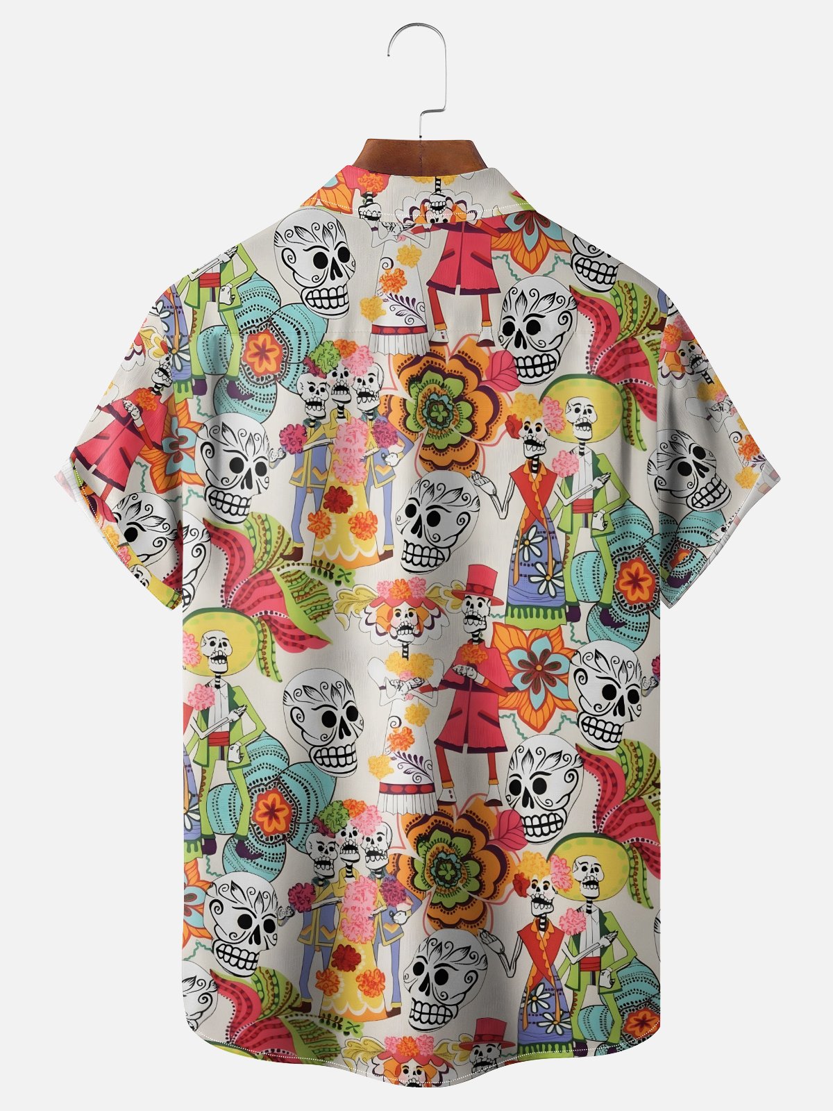 Moisture-wicking Day of the Dead Chest Pocket Casual Shirt