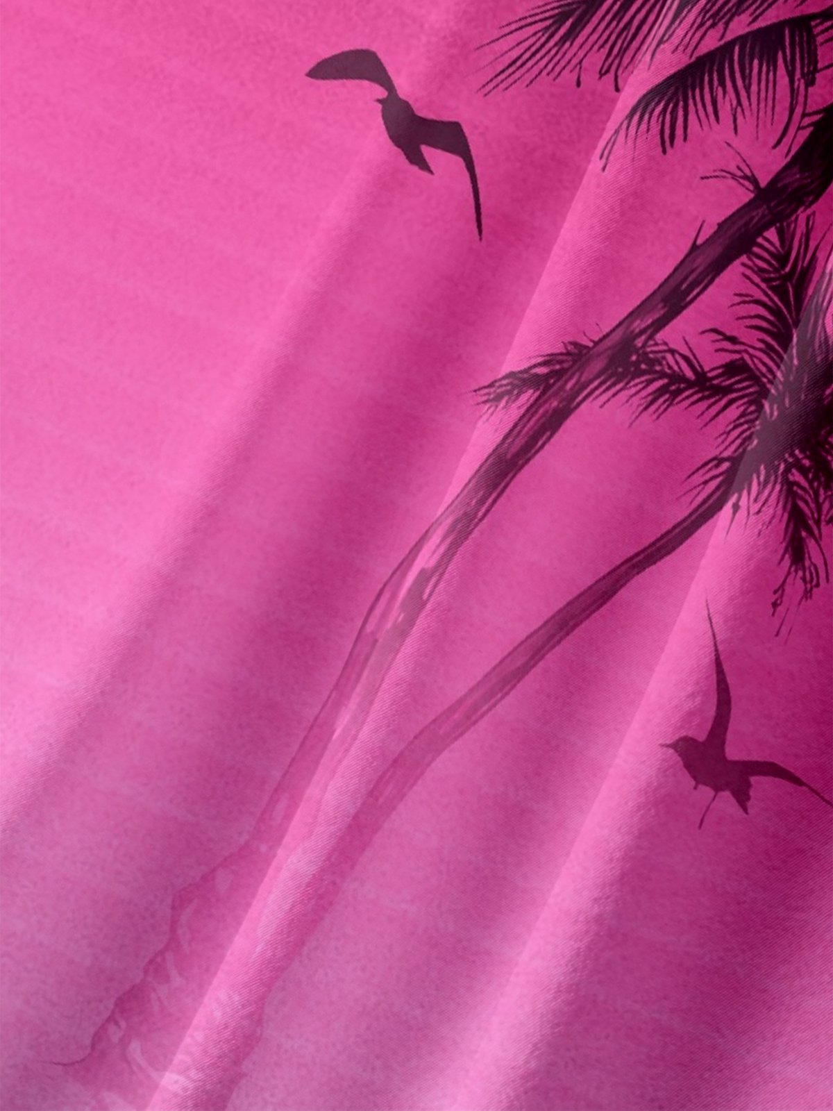 Moisture-Wicking Gradient Coconut Tree Chest Pocket Hawaiian Shirt