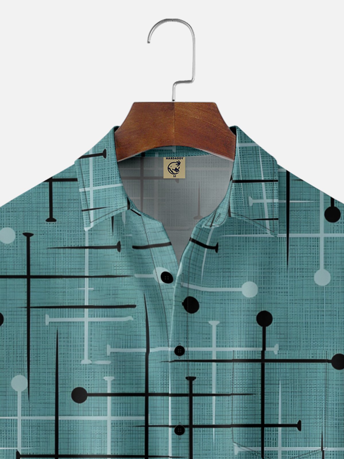 Moisture-Wicking Medieval Geometric Polka Dot Chest Pocket Hawaiian Shirt