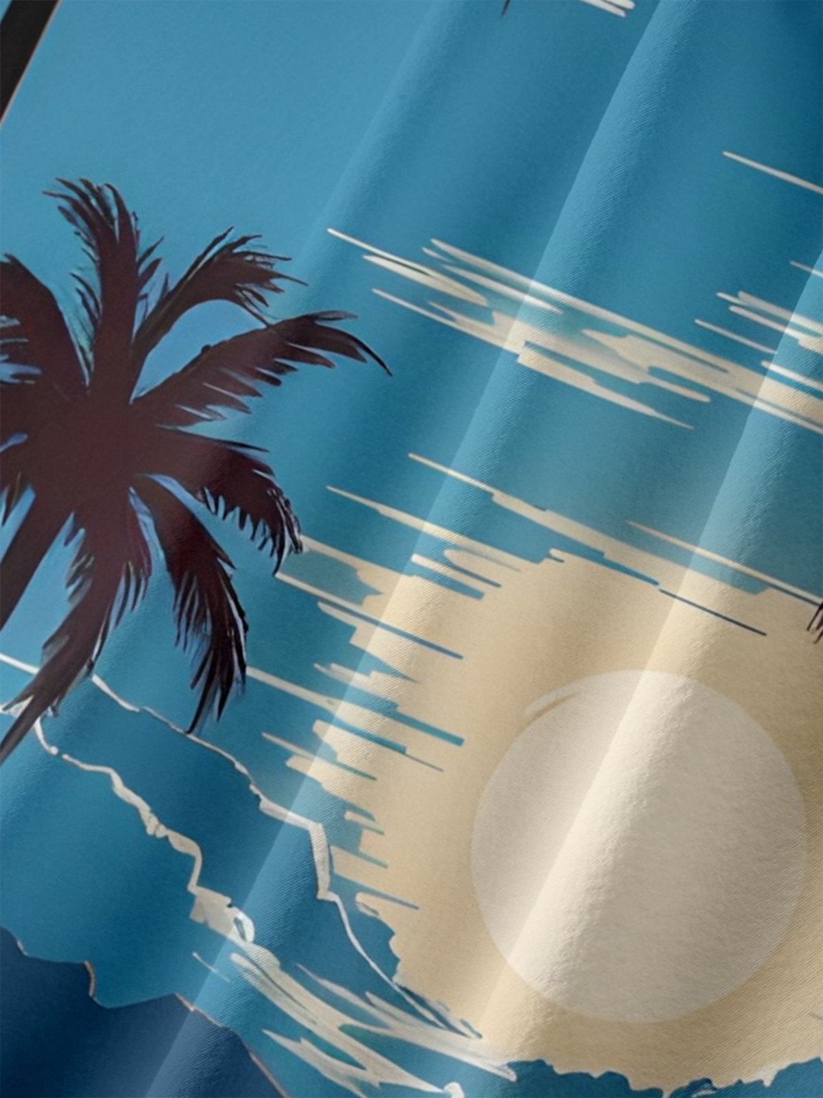 Big Size Moisture-wicking Coconut Tree Beach Chest Pocket Hawaiian Shirt