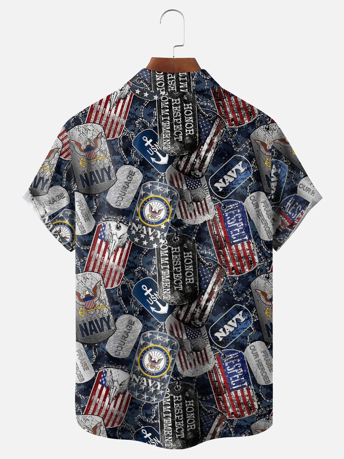 Moisture-Wicking US Army, Navy, And Air Force Chest Pocket Hawaiian Shirt