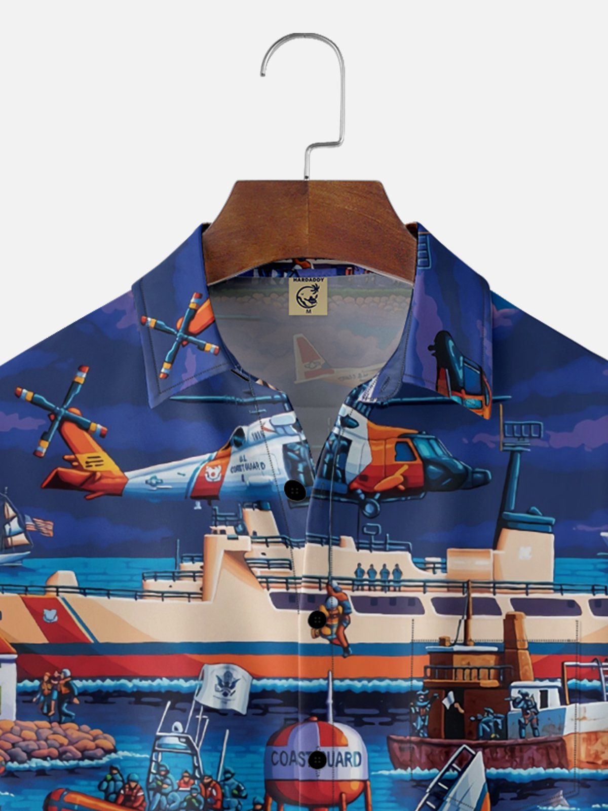 Moisture-Wicking US Coast Guard Chest Pocket Hawaiian Shirt