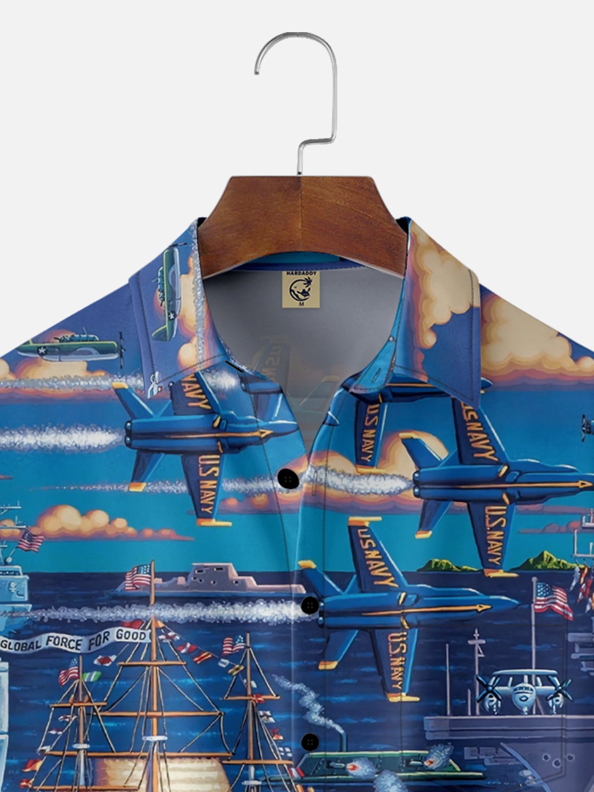Moisture-Wicking US Navy Chest Pocket Hawaiian Shirt
