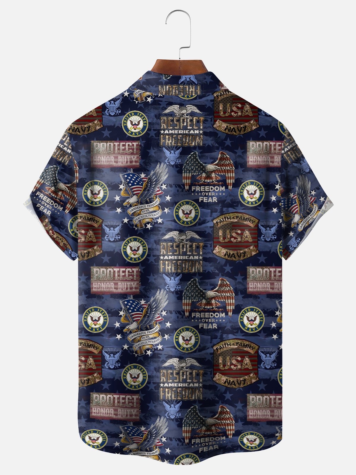 Moisture-Wicking US Navy Army Marine Corps Chest Pocket Hawaiian Shirt