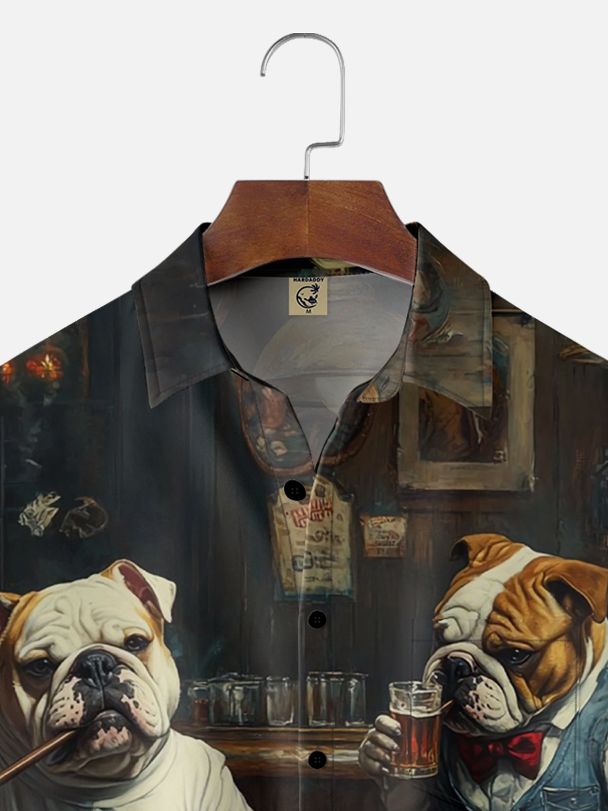 Moisture-wicking Funny Dog Billiards Illustration Art Chest Pocket Casual Shirt