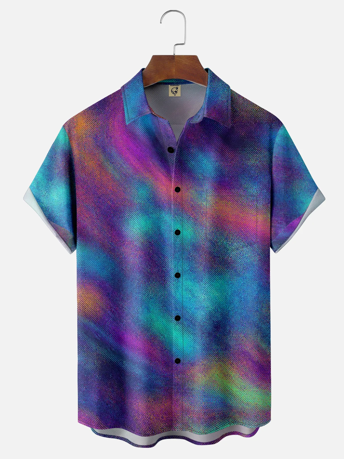Moisture-wicking Colorful Abstract Art Youthful Print Chest Pocket Casual Shirt