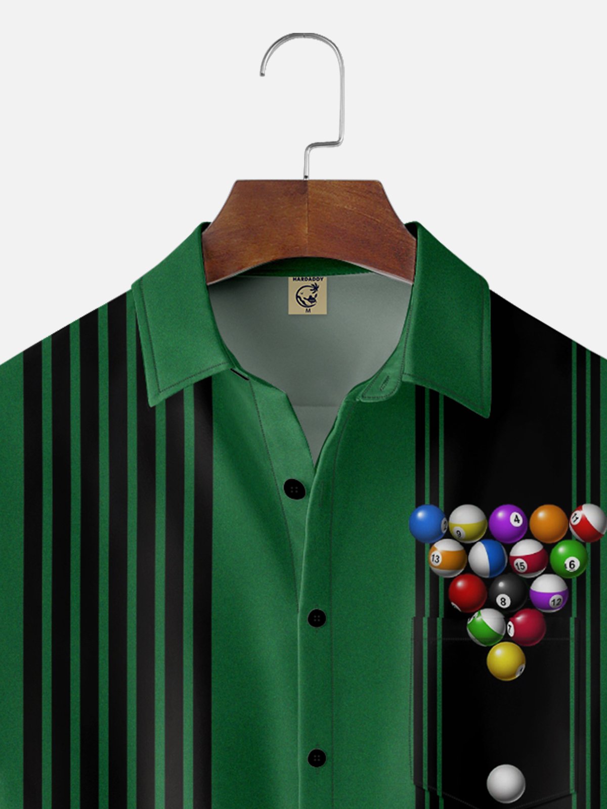 Moisture-wicking Billiards Art Illustration Fun Chest Pocket Bowling Shirt