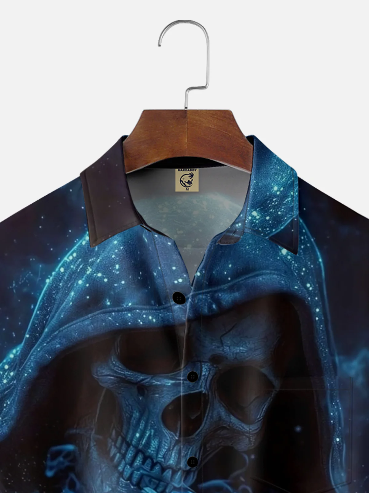 Moisture-wicking Skull Playing Cards Cool Fun Chest Pocket Hawaiian Shirt