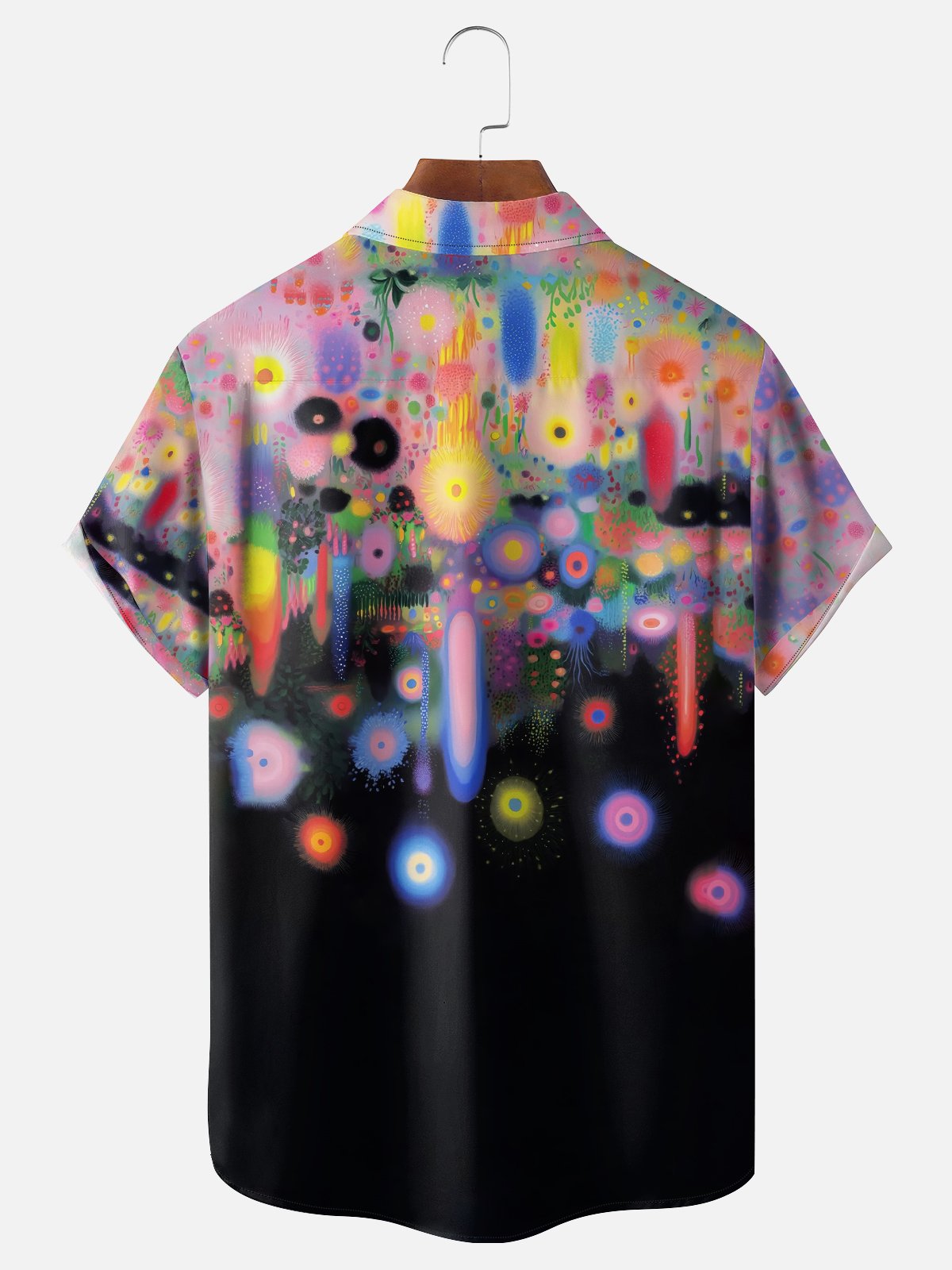 Moisture-wicking Youthful Abstract Art Print Chest Pocket Casual Shirt