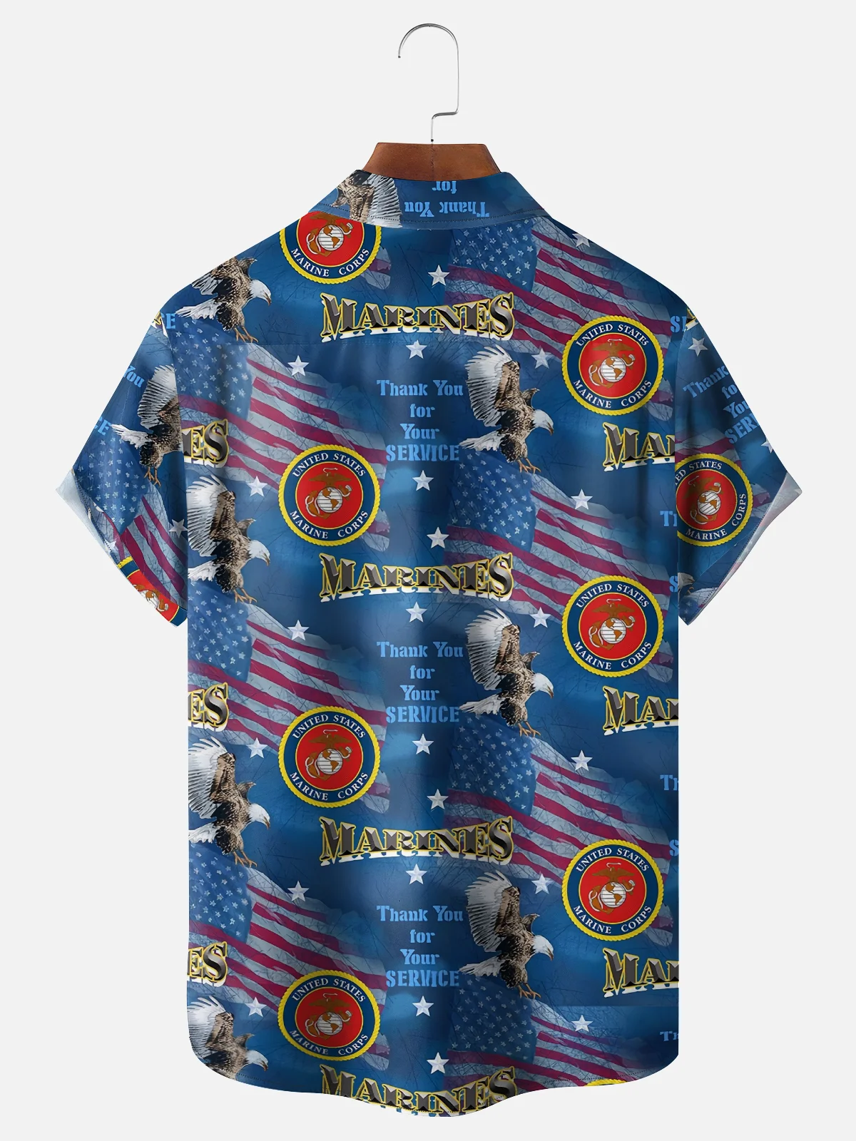 Moisture-Wicking USMC Marine Corps Chest Pocket Hawaiian Shirt