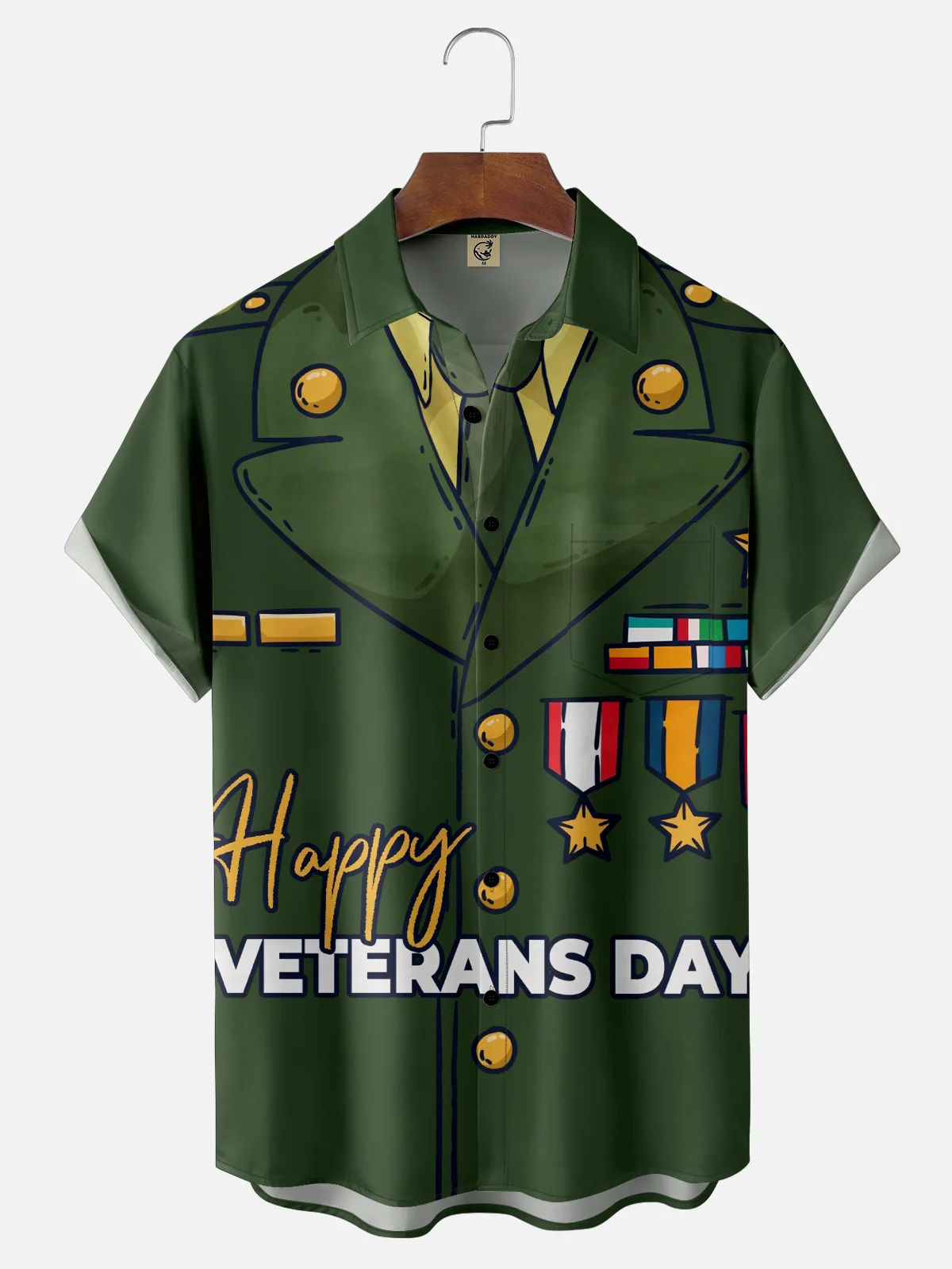 Moisture-wicking Happy Veterans Day Funny Chest Pocket Casual Shirt